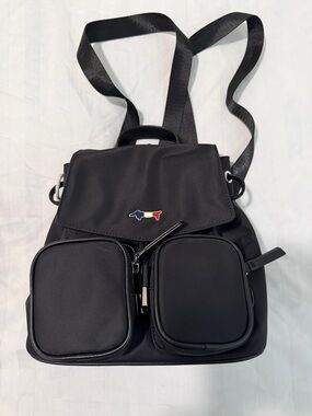 Louis Caster Black Women's Nylon Mini Backpack with Front Pockets